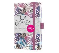 SIGEL 7J354 Agenda semanal Jolie 2027-1 año - aprox. A6 - Violet Jungle Fever - dos páginas = una semana - tapa dura - 80 g/m² - púrpura/beere/azul - 174 p. - certificación FSC