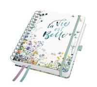 SIGEL Agenda de espiral Jolie 2027 A5, tapa dura | 7J607, calendario, planificador, organizador, certificado FSC, verde petróleo, púrpura, amarillo, azul