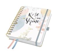 SIGEL Agenda de espiral Jolie 2027 A5, tapa dura | 7J608, calendario, planificador, organizador, certificado FSC, rosa empolvado, gris, albaricoque, oro