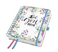 SIGEL Agenda de espiral Jolie 2027 A5, tapa dura | 7J609, calendario, planificador, organizador, certificado FSC, rosa, violeta, verde, azul