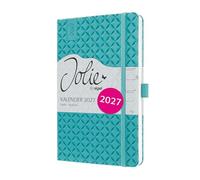 SIGEL agenda semanal Jolie 2027 A5, tapa dura | 7J103, calendario, planificador, organizador, certificado FSC, verde aguamarina