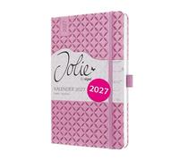 SIGEL agenda semanal Jolie 2027 A5, tapa dura | 7J137, calendario, planificador, organizador, certificado FSC, rosa suave