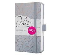 SIGEL agenda semanal Jolie 2027 A6, tapa dura | 7J364, calendario, planificador, organizador, certificado FSC, gris claro, oro rosa