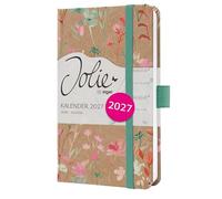 SIGEL agenda semanal Jolie 2027 A6, tapa dura | 7J806, calendario, planificador, organizador, certificado FSC, marrón, verde, rosa, rojo