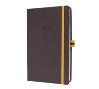 SIGEL Agenda semanal Linescape 2027 A5 con tapa dura | L2707, en alemán, gris oscuro/amarillo, disposición vertical, certificado FSC