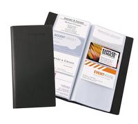SIGEL Archivador para tarjetas de visita 12,20 x 24,80 cm | VZ172, hasta 192 tarjetas, similpiel negra