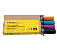 SIGEL BA011 Rotulador de pizarra - borrado en seco o húmedo - negro,turquesa,magenta,naranja - punta redonda 2-3 mm - 4 und. - para pizarras magnéticas de vidrio blanco, pizarras blancas y rotafolios