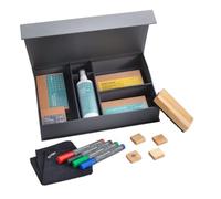 SIGEL BA311 Set de iniciación para pizarras blancas y pizarras magnéticas - marcador de pizarra, imanes, borrador de pizarra, paño y spray de limpieza