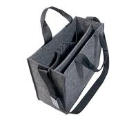 SIGEL BA410 Bolsa de Oficina Compartida Classic, Organizador de fieltro sintético, Bolsa de Trabajo Móvil para portátiles de hasta 15,4", Maletín Ligero M (36 x 28 cm), Desk Sharing Bag, gris oscuro