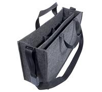 SIGEL BA411 Bolsa de Oficina Compartida Classic, Organizador de fieltro sintético, Bolsa de Trabajo Móvil para portátiles de hasta 17,3", Maletín Ligero L (50 x 28 cm), Desk Sharing Bag, gris oscuro