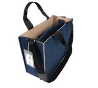 SIGEL BA420 Bolsa de escritorio compartido Bicolor M - fieltro sintético - azul oscuro/beige - 36 x 28 x 15 cm
