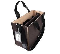 SIGEL BA422 Bolsa de escritorio compartido Bicolor M - fieltro sintético - marrón/beige - 36 x 28 x 15 cm