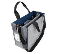 SIGEL BA424 Bolsa de escritorio compartido Bicolor M - fieltro sintético - gris/azul oscuro - 36 x 28 x 15 cm