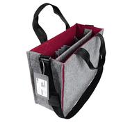 SIGEL BA426 Bolsa de escritorio compartido Bicolor M - fieltro sintético - gris/rojo oscuro - 36 x 28 x 15 cm