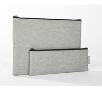 SIGEL BA520 Set de organizadores de bolso - polietileno reciclado (RPET), fieltro sintético - gris claro - 25 x 18 x 1 cm / 22 x 8 x 1 cm