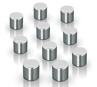 SIGEL BA701 Juego de 10 imanes cilíndricos, neodimio N42, para pizarras magnéticas, Ø 1 x 1 cm, plateado