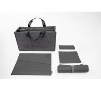 SIGEL BAB11 Set básico de accesorios Bag L - gris oscuro - 1x bolsa de escritorio compartido, 1x funda para portátil, 1x set de organizador de bolso, 1x vade de sobremesa