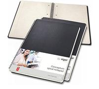 Sigel Bloc de notas con espiral Conceptum A4 de tapa dura - paquete de 3 | CO821, rayado, negro, ideal como diario personal, bullet journal, libro de ideas o cuaderno de escritura