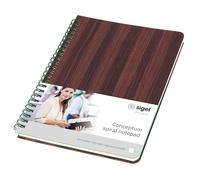 SIGEL Bloc de notas premium Conceptum A5 con espiral y tapa dura, diseño veta de madera