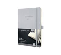 Sigel C1930 Agenda semanal 2019 CONCEPTUM, tapa blanda 13,5 x 21 cm, gris claro