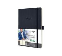SIGEL C2024 Agenda semanal 2020 y cuaderno Conceptum, tapa blanda,13,5 x 21 cm, negro