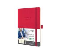 SIGEL C2034 Agenda semanal 2020 Conceptum, tapa blanda 13,5 x 21 cm, rojo