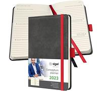 SIGEL C2358 Conceptum Agenda semanal 2023 - diseño Vintage - 9,5 x 15 cm - hardcover - 176 S. - gris oscuro