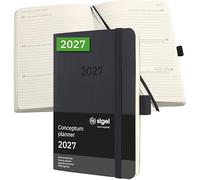 SIGEL C2723 Agenda semanal 2027, A6, tapa blanda | Calendario, planificador, agenda semanal, organizador, diario | negro - Conceptum