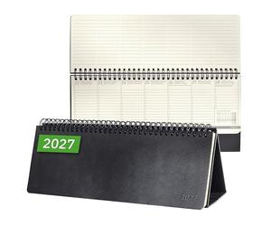 SIGEL C2780 Calendario de escritorio 2027, grande, tapa dura | Calendario, planificador, agenda semanal, organizador, diario | negro - Conceptum