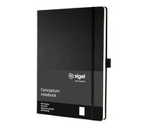 SIGEL CO108 Cuaderno premium con lineatura dot, A4, tapa dura, negro - Conceptum