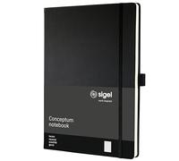 SIGEL CO115 Cuaderno premium cuadriculado, A4+, tapa dura, negro - Conceptum