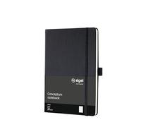 SIGEL CO122 Cuaderno premium a líneas, A5, tapa dura, negro - Conceptum