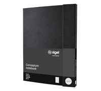 SIGEL CO141 Cuaderno premium cuadriculado, A4+, tapa dura, negro - Conceptum