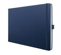 Sigel CO202 Quaderno, A4 orizzontale, copertina rigida, bianco, 132 pagine, carta FSC 100 g/m² | per schizzi e creatività | portapenna, elastico, blu scuro - Conceptum
