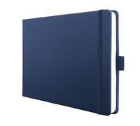 Sigel CO203 Quaderno, A5 orizzontale, copertina rigida, bianco, 132 pagine, carta FSC 100 g/m² | per schizzi e creatività | portapenna, elastico, blu scuro - Conceptum