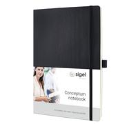 SIGEL CO308 Cuaderno premium con lineatura dot, A4, tapa blanda, negro - Conceptum