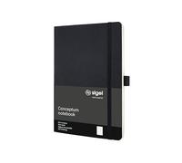 SIGEL CO309 Cuaderno premium con lineatura dot, A5, tapa blanda, negro - Conceptum
