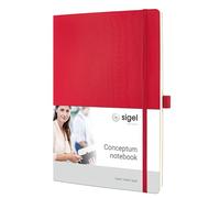 SIGEL CO315 Cuaderno premium a líneas, A4, tapa blanda, rojo - Conceptum
