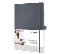 SIGEL CO319 Cuaderno premium a líneas, A4, tapa blanda, gris - Conceptum
