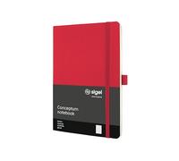 SIGEL CO324 Cuaderno premium cuadriculado, A5, tapa blanda, rojo - Conceptum