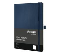 Sigel CO340 Libreta Conceptum - aprox A4 - blanco - azul oscuro - tapa blanda - 194 p - certificación PEFC