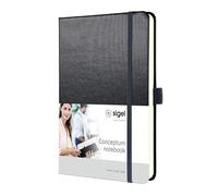 SIGEL CO405 Cuaderno de notas, rayado, aprox. A5, gris, tapa dura | Ideal como diario personal, bullet journal, libro de ideas, cuaderno de escritura | 194 páginas - Conceptum