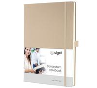 SIGEL CO641 Cuaderno premium a líneas, A4, tapa dura, beige - Conceptum