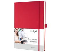 SIGEL CO645 Cuaderno premium a líneas, A4, tapa dura, rojo - Conceptum