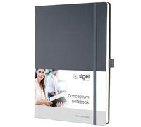SIGEL CO649 Cuaderno premium a líneas, A4, tapa dura, gris - Conceptum