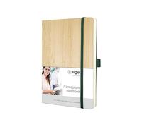 Sigel CO671 Cuaderno punteado premium, tapa blanda de bambú auténtico, beige, Conceptum