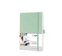 SIGEL CO682 Conceptum Libreta, cuadriculado, aprox. A5, verde, tapa dura, 194 páginas
