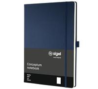 Sigel CO684 Libreta Conceptum - aprox A4 - blanco - azul oscuro - tapa dura - 194 p - certificación PEFC