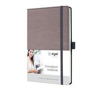 SIGEL CO691 Conceptum Libreta, diseño Casual, cuadriculado con puntos (impresión Dot), aprox. A5, taupe, tapa dura, 194 páginas