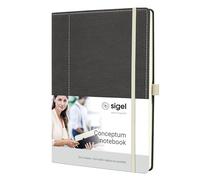 SIGEL CO696 Conceptum Libreta, diseño Casual, cuadriculado con puntos (impresión Dot), aprox. A4, gris, blanco, tapa dura, 194 páginas